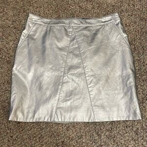 Bardot silver leather mini